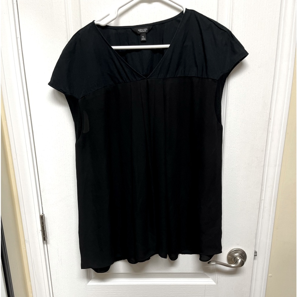 Black Tunic style v neck blouse-